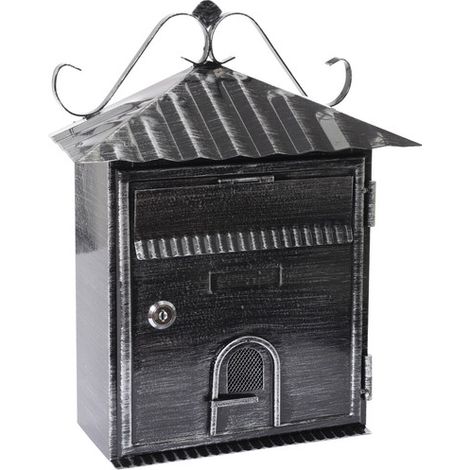 Arregui – Boîte aux lettres murale en métal noir – Taille S pour courrier A5 – Installation facile – Style vintage décoratif – Résistante aux intempéries - D-2204