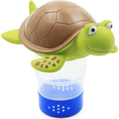 Distributeur de chlore flottant, distributeur de produits chimiques pour piscines, spas, jacuzzis, tablette flottante réglable, peut contenir des tablettes chimiques de 7,6 cm (style tortue) (1/5)