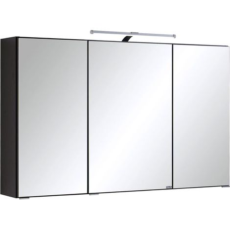 Spiegelschrank mit LED-Beleuchtung 3-trg, COMO-03, grau, B x H x T ca.: 100 x 64 x 20cm (1/5)