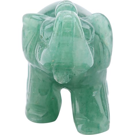 Figurine Éléphant en Pierre de Jade Naturel, Sculpture Décorative Zen pour Intérieur Maison (1/2)