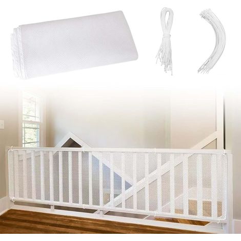 2M Barrière de Sécurité Enfant Filet Protection Escalier Filet Garde Corps Protection Balcon Barriere de securite Enfant escalier pour Barriere et Balustrade Pours Enfants Sécurité Maison(Blanc) (1/5)