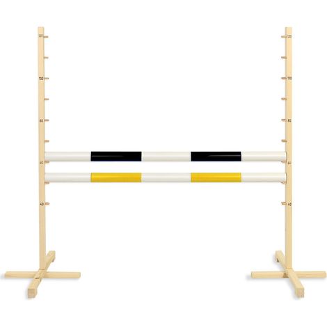 Sprunghindernis für Hobby Horse 120cm, zwei Balken - schwarz und gelb (1/5)