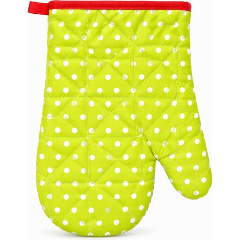 gants de cuisine anti-chaleur vert renforcé en silicone et coton (1/5)