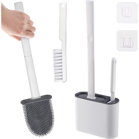 Silicone Toilet Brush - Toilet Brush with Small Brush and Flush Box - Hygiene and Durability for Bathrooms and Guest Toilets (1/5)