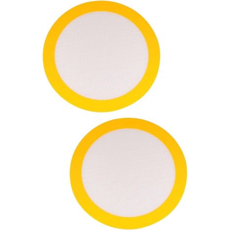 Ciieeo Lot De 2 Tapis De Cuisson Ronds En Silicone Adhésifs Antiadhésifs Résistants À La Chaleur Pour La Cuisson Des Pizzas Nettoyage Facile'1x2 Pièces'25.4×25.4CMx2pcs