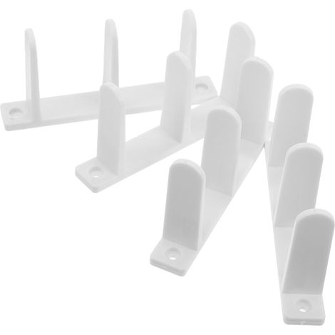Lot de 4 Guides Inférieurs Blancs pour Portes Coulissantes de Placard, Rail de Plancher avec Vis Inclus, Guide Mural Stable pour Remplacement et Installation de Portes de Grange (1/5)