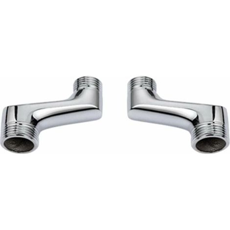 Ineasicer Lot de 2 Raccord Contre Coudé Douche,Raccord Laiton Coudé Réducteur,Bras Pivotant Réglable,Raccord Mural Contre Coudé,Raccord Excentré 1/2 3/4,Chrome (1/3)