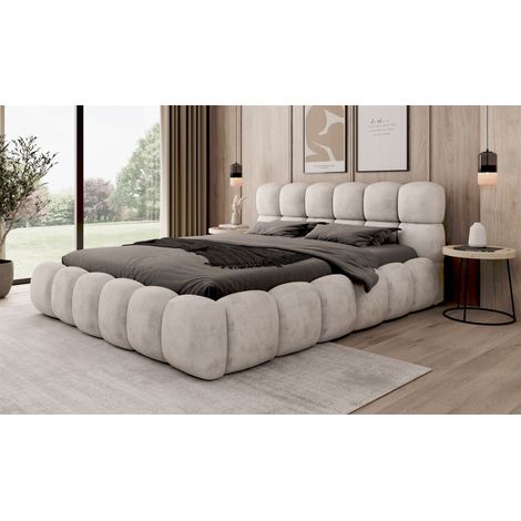 Polsterbett Bett AURELIA 180x200cm in Stoff Aprodite Elfenbein (1/4)