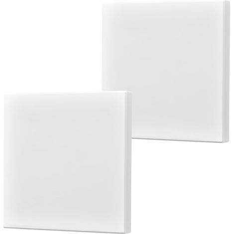 Lot de 2 cache-prises encastrées - Blanc - Sans trou - Pour prises ou interrupteurs non utilisés - 8,6 x 8,6 cm (1/5)