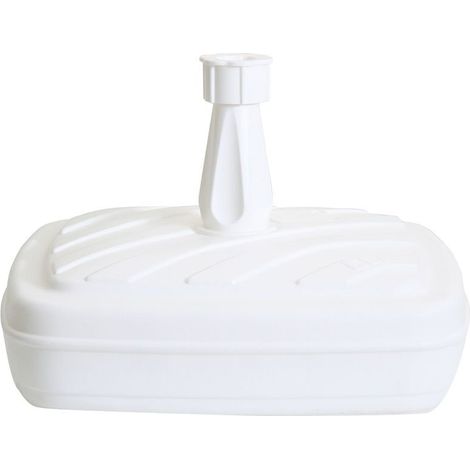 Greemotion Base Quadrata per ombrelloni, Supporto ombrelloni in plastica, da riempire con Acqua/Sabbia, 14 l, Bianco, 42x42x12 cm (1/3)