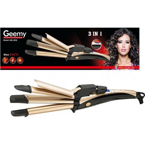 TRADE SHOP - Piastra Ferro Arricciacapelli Professionale 3in1 Per Capelli Lisci Mossi Gm-2856 - (1/5)
