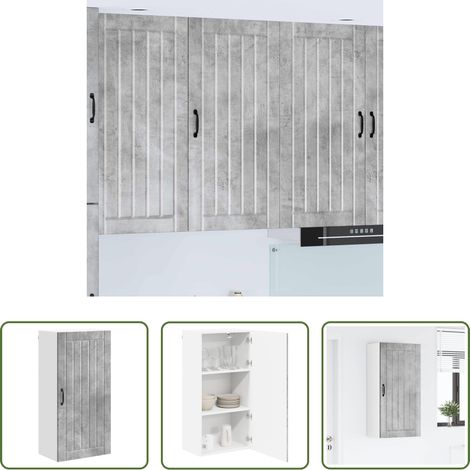 Holzschrank - Küchenschrank Beton Grau 50 x 31 x 100 cm Holzwerkstoff (1/5)