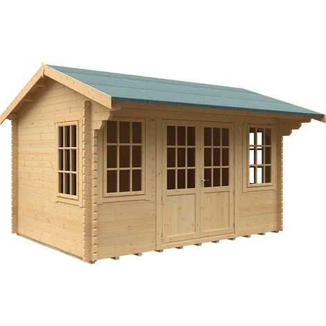 14x10 The Dalton 44mm Cabin - L415 x W295 x H282.9 cm - Solid Wood/Softwood/Pine - Natural