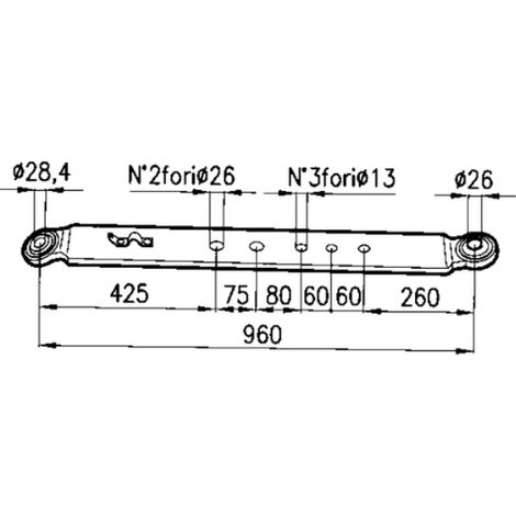 Braccio inferiore sollevamento Piatto 100x20 mm 14.9 kg FIAT FORD NEW HOLLAND