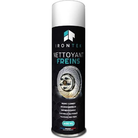 Nettoyant dégraissant freins et embrayage 600 ml – IT294 – Aérosol ultra-puissant pour dépôts tenaces – Évaporation rapide – Irontek