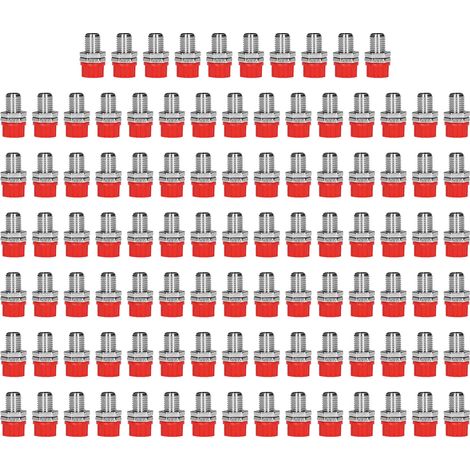 100 bornes banane femelle 4mm, douilles de connexion à vis pour équipements électroniques industriels, lot de connecteurs terminaux rouges (1/5)