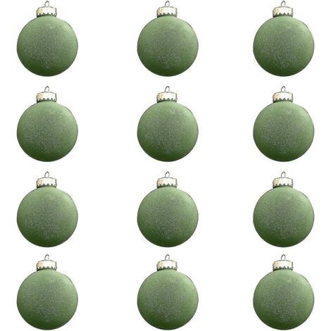 12 Stück Samt-Weihnachtskugeln, beflockte Weihnachtsbaumkugel-Ornamente, Kunststoffkugeln, weihnachtliche dekorative Hängeornamente, Weihnachtsbaumdekoration, 7,9 cm (1/5)