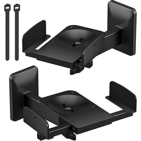 Set aus 2 Wandhalterungen für Lautsprecher, doppelseitige Befestigung, kompatibel mit den meisten Regallautsprechern und Surround-Lautsprechern. (1/5)
