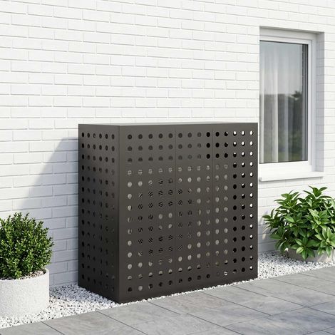 vidaXL Funda para Aire Acondicionado Negro 110 x 50 x 105 cm Acero (1/5)