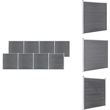 Gartenzaun WPC 1391x186 cm Grau - Gartenzaun - WPC Zaun - Holzlook Zaun - Wetterfest - Robust (1/5)