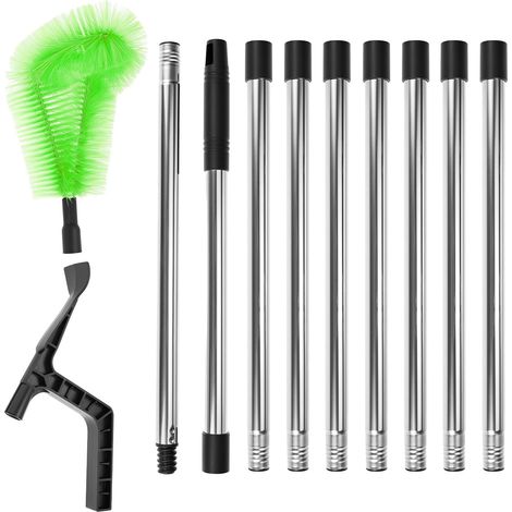 325 cm Brosse de gouttière réglable, 2-en-1 nettoyeur de gouttière avec brosse et pelle, pour gouttières, lustres et toits (1/5)