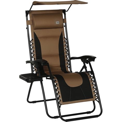 Folding Zero Gravity Lounger Chair with Shade Cover,Padded Seat,Cup Holder,and Headrest for Camping,Poolside,and Outdoor Relaxation