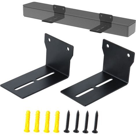 Support mural universel pour barre de son, pied de télévision, supporte jusqu'à 30 kg et est compatible avec la plupart des supports d'enceintes pour barre de son. (1/4)