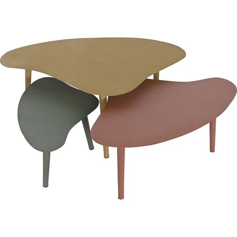 Mesa Centro Set 3 Hierro 100X60X41 17,40 Abstracto MB206158 (1/5)