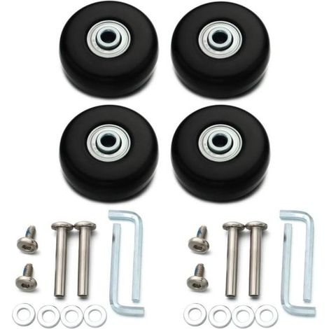 Jeu de 4 roues de rechange pour bagages, mesurant 70 mm x 24 mm, pour la réparation et l'entretien des bagages.-AquaForge (1/5)
