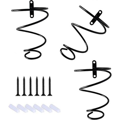 Lot de 3 supports muraux en fer pour bouteilles de vin (9,3 x 12 x 5,5 cm), organisateur de rangement suspendu en métal pour bouteilles de vin. Convient également pour le rangement de bouteilles. (1/5)