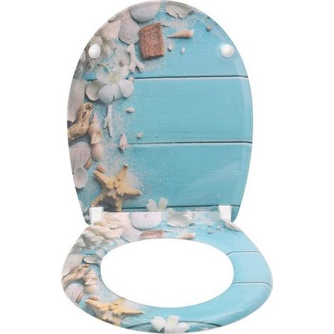 Woltu – Abattant WC antibactérien en MDF écologique – Soft close avec charnières réglables 360° – Hygiène maximale et nettoyage facile