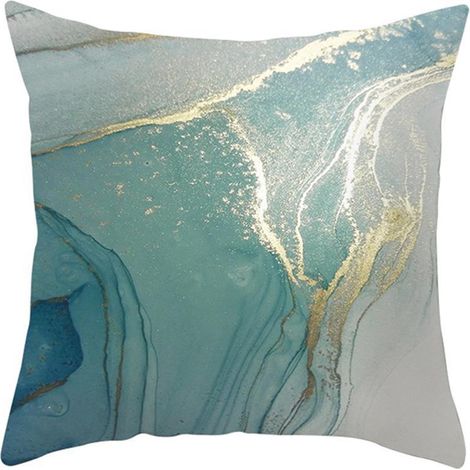 Housse de coussin abstraite à motif d'encre verte (1/5)