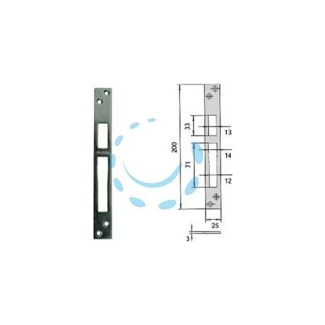 CONTROPIASTRA PER SERRATURE INFILARE PROFILATI IN FERRO 06232 20 - mm.25x200, spessore mm.3 (06232 20)