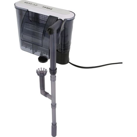Filtre suspendu pour aquarium, débit d'eau réglable, augmentation de l'oxygénation, filtre cascade avec écumeur de surface, prise UE 220 V (1/5)