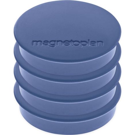 Magnetoplan Magnet Discofix Standard auf Blisterkarte, 4 Stück, dunkelblau 4 Stk