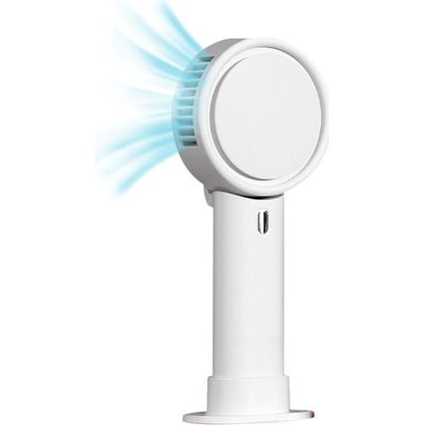 Mini ventilador de mano, mini ventilador personal de mano para sofocos, pequeño ventilador de maquillaje, ventilador de viento fuerte, ventilador de viaje portátil con cordón, base desmontable para ni (1/4)