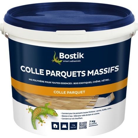 Bostik – Colle parquet MS polymère 7 kg – Résistante à l'eau pour pièces humides – Colle sans solvant pour tous types de bois