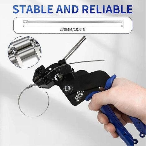 Kit d'outils de serrage de câbles en acier robuste, contenant 100 colliers de serrage en acier inoxydable, adapté à une utilisation domestique, de bureau et industrielle. (1/5)