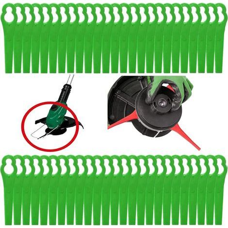 [NEVER USED] 100pcs Replacement Blades for Grass Trimmer, Plastic Cutting Blades, Lidl Florabest Edger Blade for Garden and Lawn Edger (Green Color) (1/4)