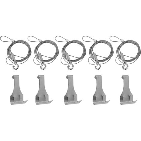 Set mit 5 verstellbaren Bilderaufhängedrähten aus Edelstahl mit Haken (1/5)