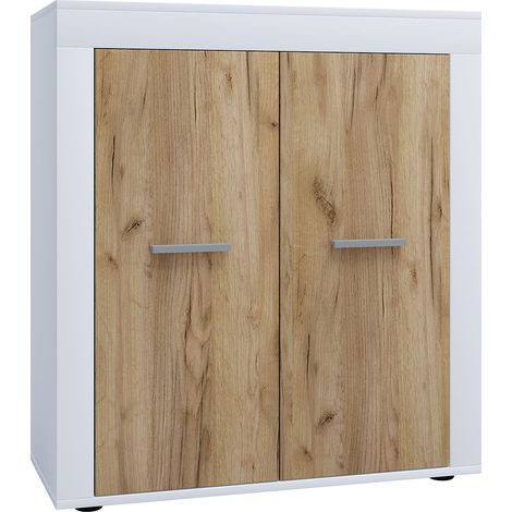 Usilo buffet 2 portes blanc, chêne décor. (1/4)