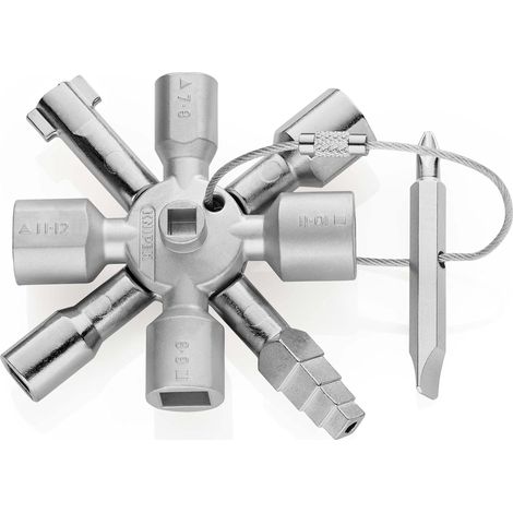 Knipex Twinkey Chiave Universale per Quadri ed Armadi Elettrici per Tutti I Sistemi di Chiusura Più Comuni 92 Mm 00 11 01 (1/5)