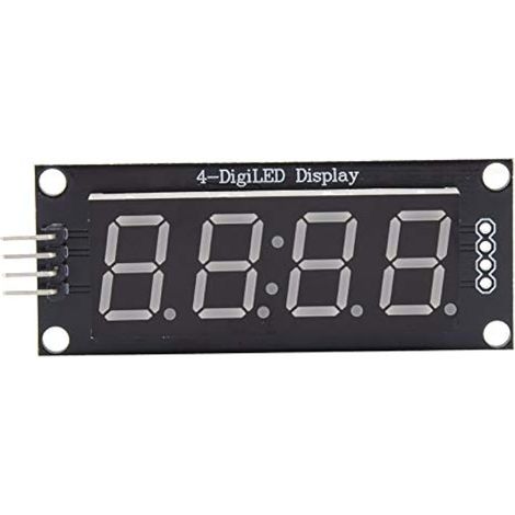 Module d'affichage LED 4 chiffres 7 segments, écran numérique TM1637 avec trous de montage pour projets électroniques (Bleu) (1/5)
