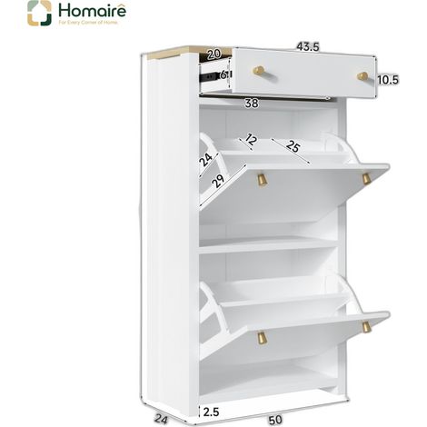 Colonnes de rangement blanc en mdf 50 x 25 x 95 cm HOMAIRE (1/5)