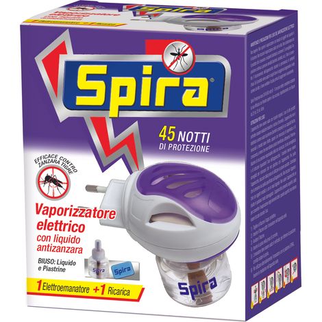 Spira ELETTROEMANATORE BIUSO LIQUIDO E PIASTRINE + RICARICA 45 NOTTI 12.00 pz