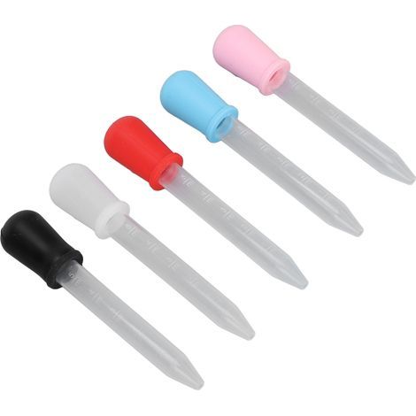 5PCS Pipettes en Plastique 5ml avec Embouts pour Transfert de Liquide Précision, Usage Unique pour Laboratoire, Artisanat et Projets DIY (1/5)
