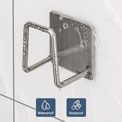 (Confezione da 2, argento) Porta spugna - Gancio adesivo in acciaio inox 304 per spugne da cucina - Accessori per lavello - Gancio adesivo, per riporre oggetti in cucina e in bagno