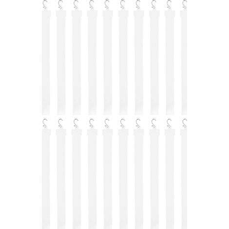 20 bandes de suspension pour marchandises avec crochets en S, bandes de présentation en plastique-50X4CM-White