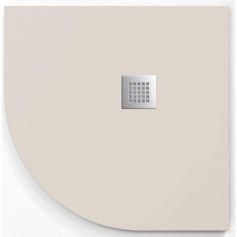 Mineralguss-Duschwanne MADISON CURVE Schieferoptik BEIGE 90x90 cm
