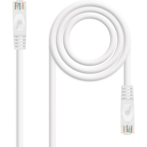 Cable de Red Rígido UTP Categoría 6 NANOCABLE 10.20.1803-W LSZH (3 m) Blanco (1/3)